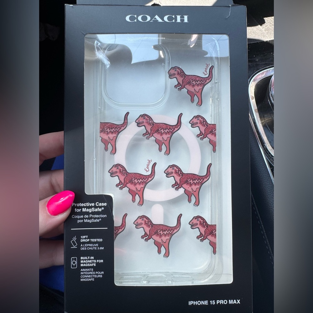 Coach Pink Dinosaur iPhone 15 Pro Max Case